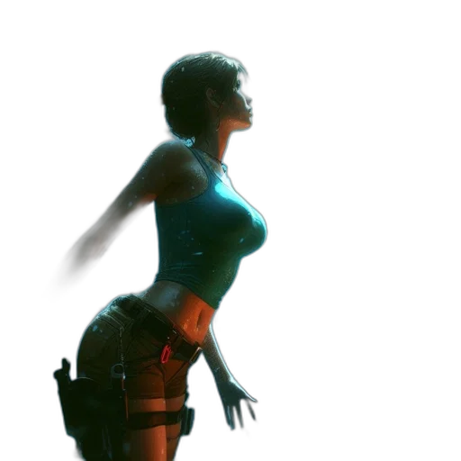 dress, robot, weapon, staff transparent PNG cut-out
