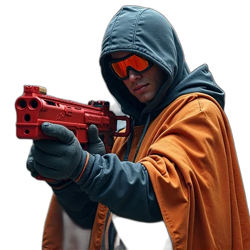 weapon, jacket, staff, cyberpunk transparent PNG cut-out