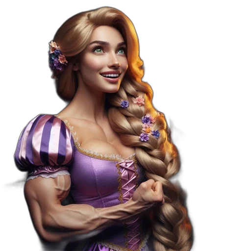 dress, hair, crown, fantasy art transparent PNG cut-out