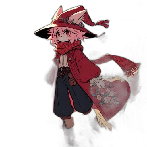 staff, hat, weapon, jacket transparent PNG cut-out
