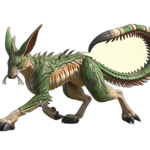dragon, creature, animal, staff transparent PNG cut-out