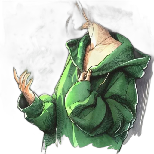 jacket, staff, mask, dragon transparent PNG cut-out