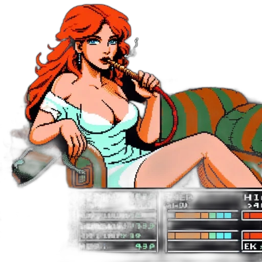 pixel art, concept art, vaporwave, cartoon transparent PNG cut-out