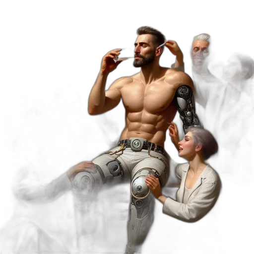concept art, fantasy art, cyberpunk, pixel art transparent PNG cut-out