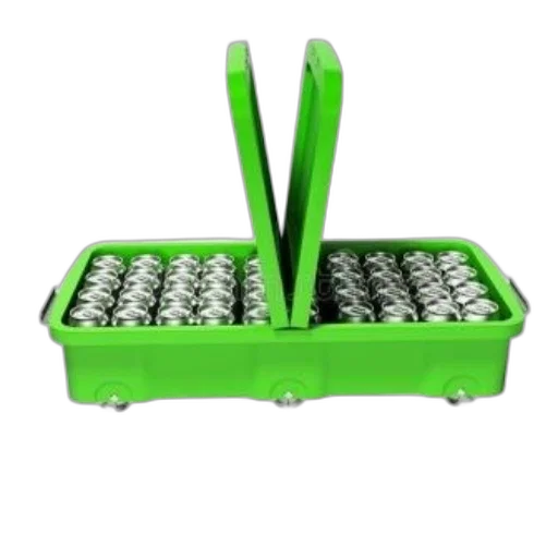 3d render, green, plastic, container transparent PNG cut-out