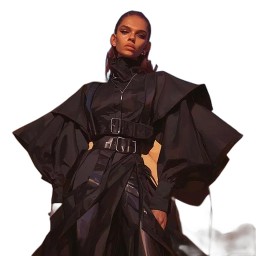 jacket, dress, concept art, cyberpunk transparent PNG cut-out