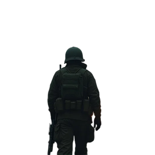 weapon, jacket, staff, robot transparent PNG cut-out