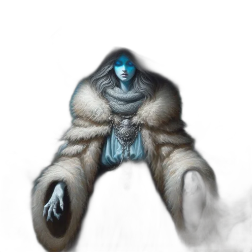 creature, mask, jacket, staff transparent PNG cut-out