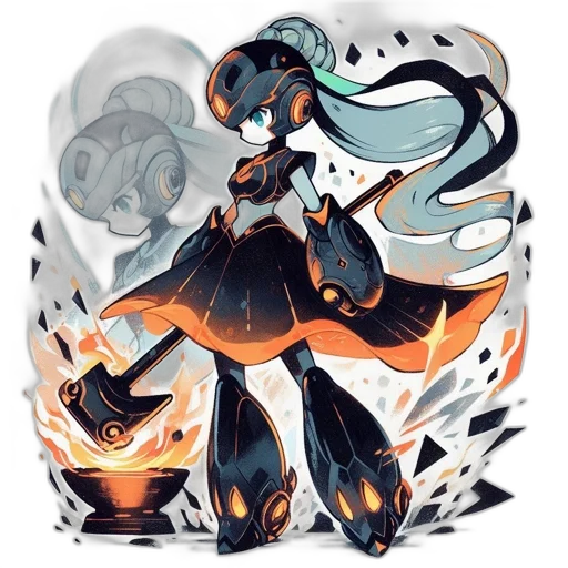 staff, robot, concept art, fantasy art transparent PNG cut-out