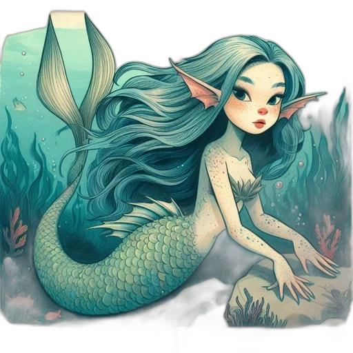 creature, fantasy art, pixel art, watercolor transparent PNG cut-out