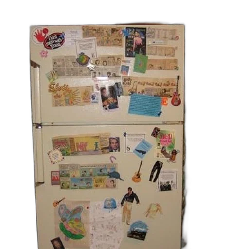 furniture, refrigerator, covered, magnets transparent PNG cut-out