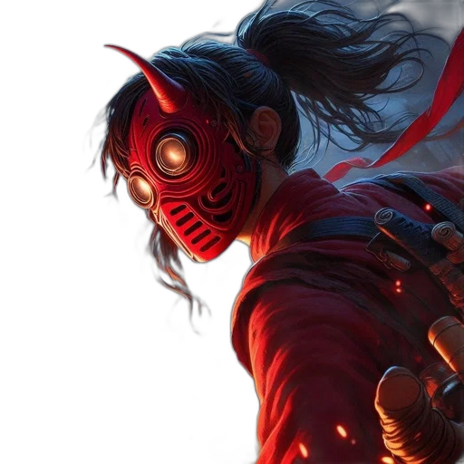 mask, concept art, comic book art, fantasy art transparent PNG cut-out