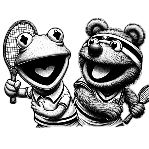 cartoon, photorealistic, pencil sketch, two transparent PNG cut-out