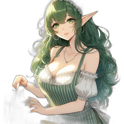 dress, staff, dragon, fantasy art transparent PNG cut-out