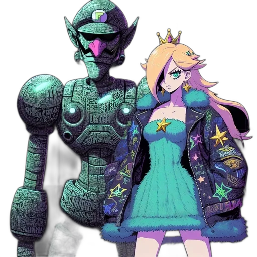 robot, dress, crown, concept art transparent PNG cut-out
