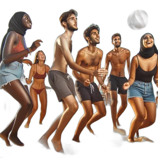 concept art, comic book art, beach, sunny transparent PNG cut-out