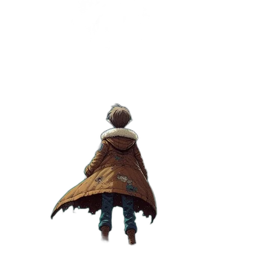umbrella, jacket, hat, staff transparent PNG cut-out