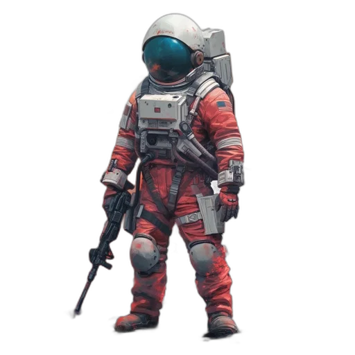 jacket, robot, staff, weapon transparent PNG cut-out