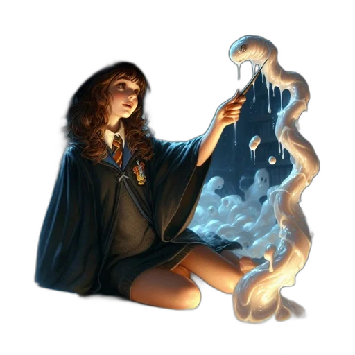 dragon, dress, staff, creature transparent PNG cut-out
