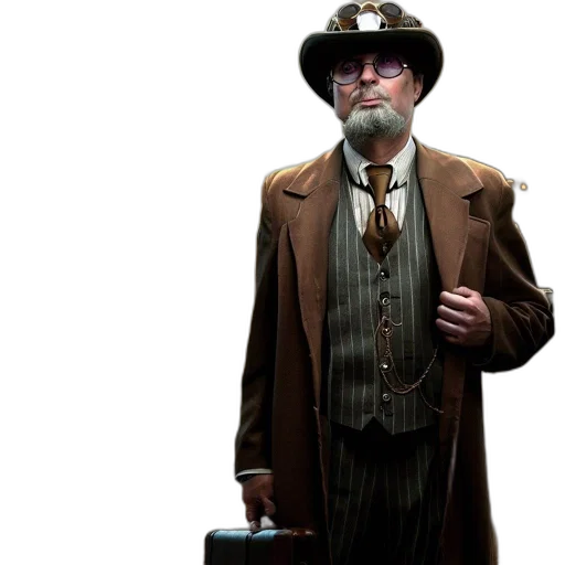 jacket, hat, concept art, man transparent PNG cut-out