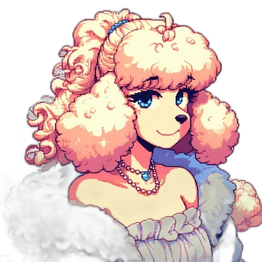 dress, crown, staff, pixel art transparent PNG cut-out