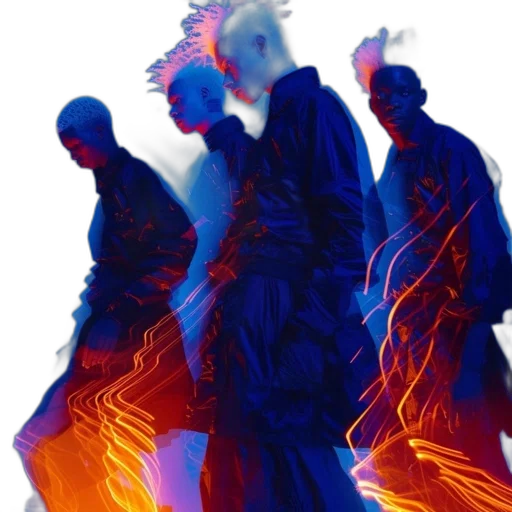 jacket, mask, hair, staff transparent PNG cut-out