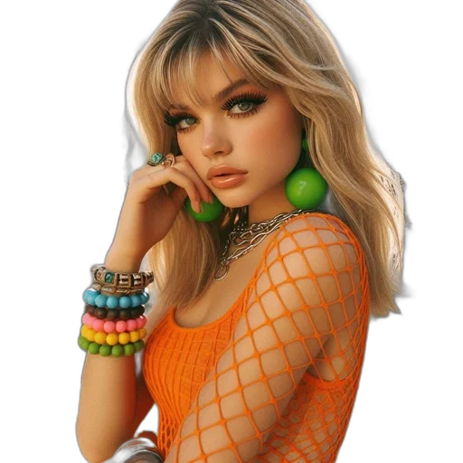 jewelry, dress, hair, photorealistic transparent PNG cut-out