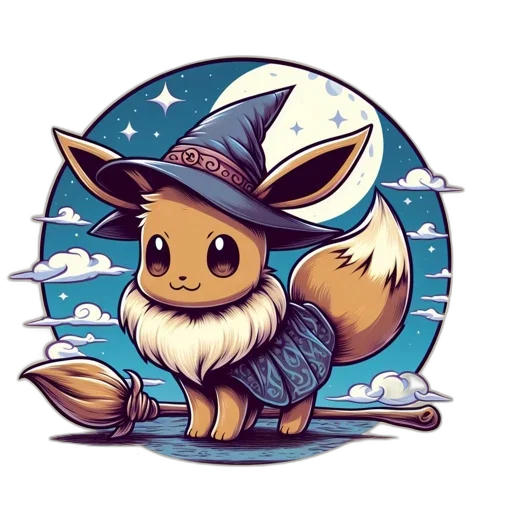 hat, staff, animal, fantasy art transparent PNG cut-out