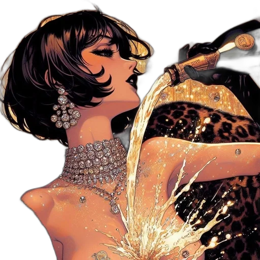 dress, jewelry, comic book art, concept art transparent PNG cut-out