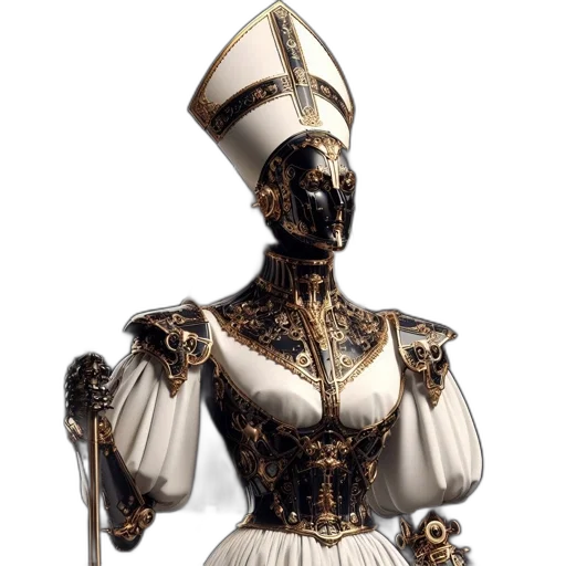 robot, dress, jewelry, crown transparent PNG cut-out