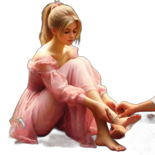 dress, shoes, jewelry, photorealistic transparent PNG cut-out