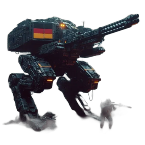 robot, weapon, concept art, pixel art transparent PNG cut-out