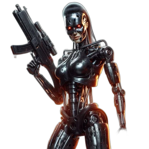 robot, weapon, comic book art, concept art transparent PNG cut-out