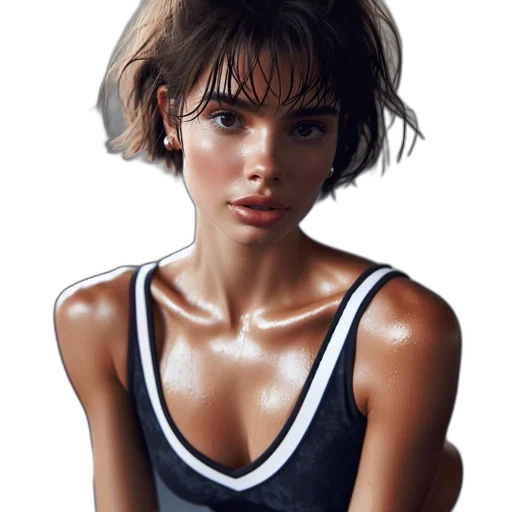 face, dress, hair, jacket transparent PNG cut-out