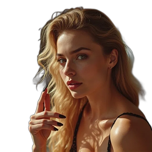 face, jewelry, dress, hair transparent PNG cut-out