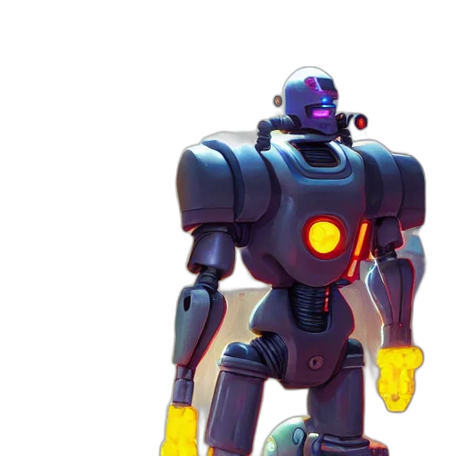 robot, weapon, concept art, 3d render transparent PNG cut-out