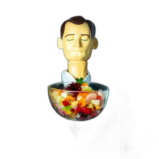 food, jewelry, robot, 3d render transparent PNG cut-out