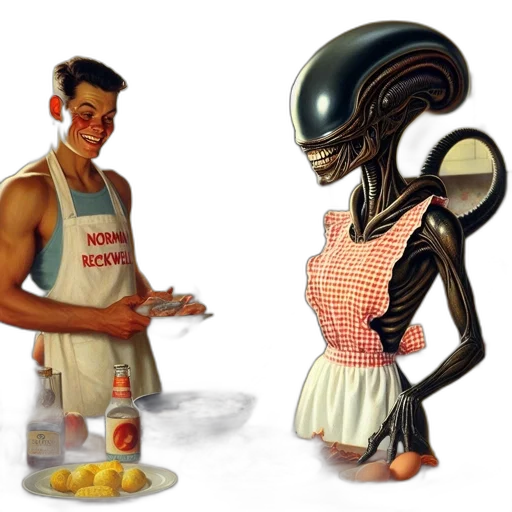 robot, food, creature, dress transparent PNG cut-out