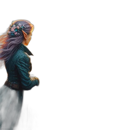 hair, dragon, creature, jacket transparent PNG cut-out