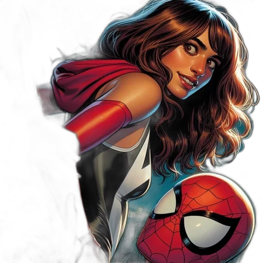 comic book art, concept art, woman, long transparent PNG cut-out