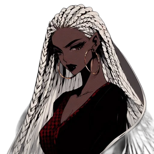 hair, dress, staff, mask transparent PNG cut-out