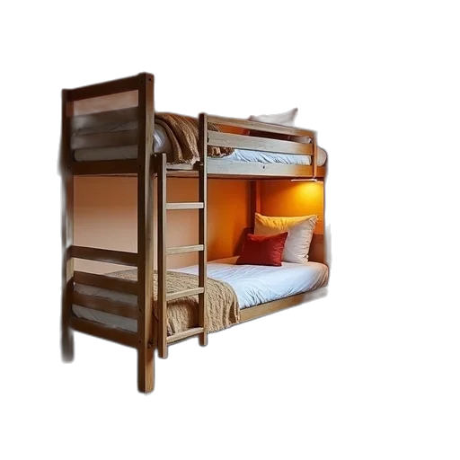 furniture, 3d render, earth tones, bunk transparent PNG cut-out