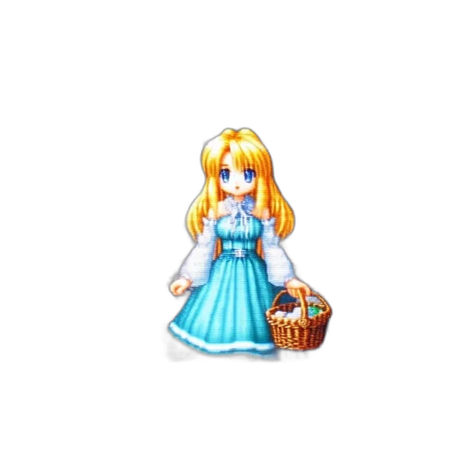 dress, staff, jewelry, pixel art transparent PNG cut-out