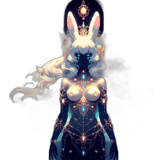 dress, mask, creature, staff transparent PNG cut-out