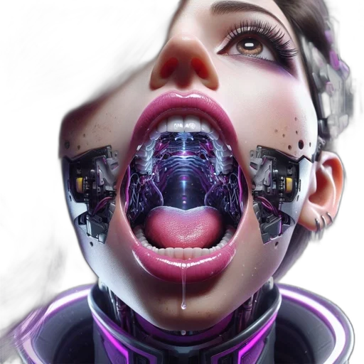 robot, face, mask, cyberpunk transparent PNG cut-out
