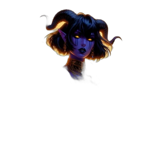 hair, face, creature, staff transparent PNG cut-out