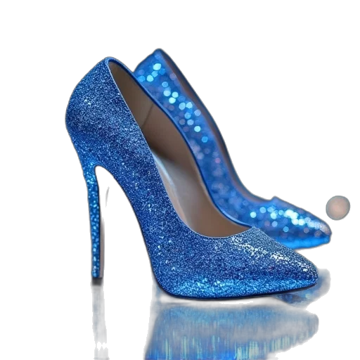 shoes, 3d render, blue, sparkle transparent PNG cut-out