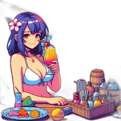food, jewelry, dress, pixel art transparent PNG cut-out