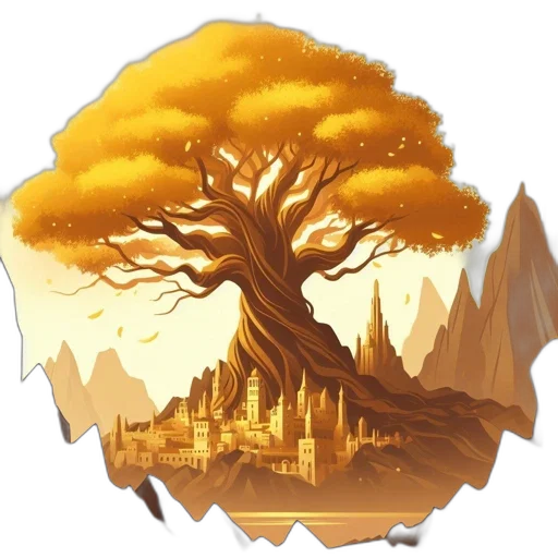 tree, crown, staff, dragon transparent PNG cut-out
