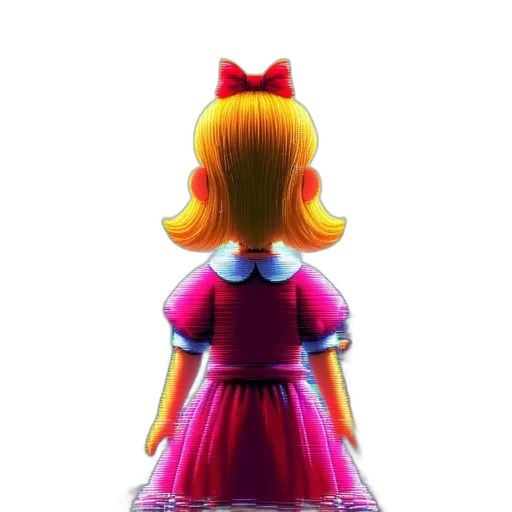 dress, crown, hair, staff transparent PNG cut-out